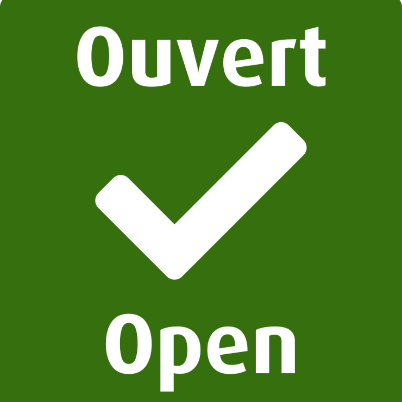 Enseigne verte indiquant que la patinoire extérieure est ouverte.